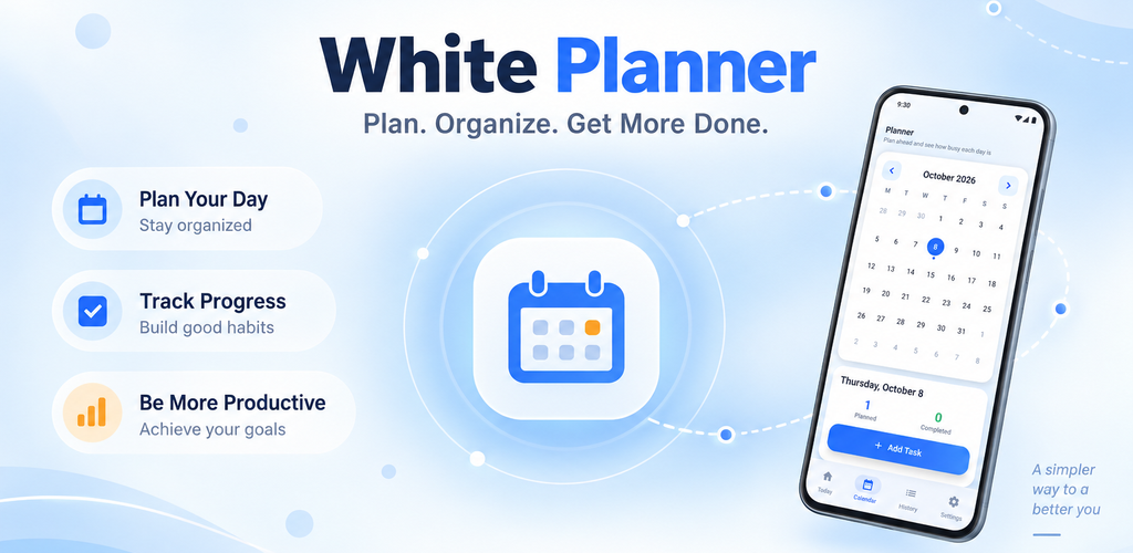 White Planner promotional banner